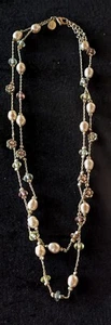 premier designs sterling silver plate dainty double strand gem necklace - Picture 1 of 7
