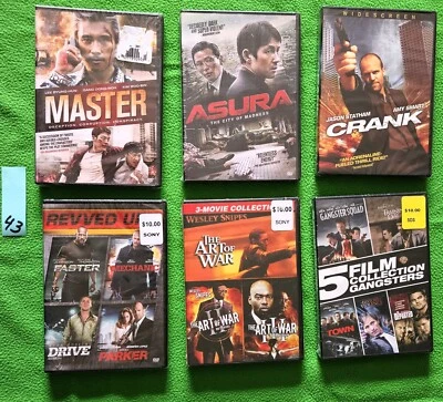 DVD Lot #43 Has 6 Brand New Unopened DVD's~ Action Packed ~ 15 Movies Total - Image 1 of 4