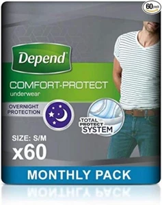 Depend Comfort Protect Inkontinenzhose für Herren, Small/Medium - 60 Hosen - Bild 1 von 1