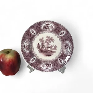 1830's English Purple Transferware Salad Plate "Pearl Pattern" - Picture 1 of 6