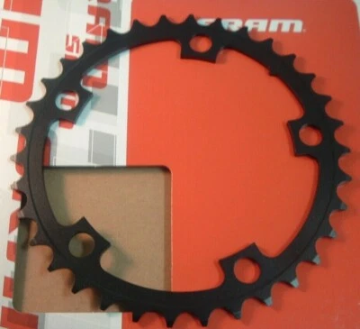 Plato de carretera SRAM rojo/Force/Rival/Apex 34Tx 110BCD-NUEVO/NOS-2x10-velocidades-negro nuevo en caja Foto 1 de 4