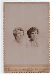 ALTES KABINETTFOTO ZWILLINGE ODER SCHWESTERN VON E G ANDERS, LA GRANGE, INCIANA - Bild 1 von 2