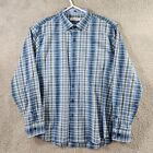 Tommy Bahama Shirt Mens Extra Large Blue Plaid Button Up Long Sleeves