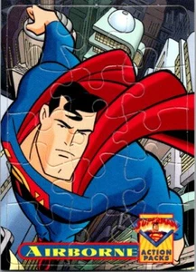 1996 Skybox DC Superman Action Packs Puzzle Card PZ4 Airborne  - Picture 1 of 2