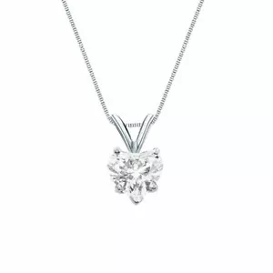 1.50 Ct Heart Shape Created Diamond Gold Plated Pendant 18" Necklace 925 Silver - Picture 1 of 1