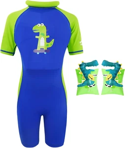 Float Swimsuit for Boys Girls, Kids One Piece Swimwear Float Suit for Swimming T - Picture 1 of 5