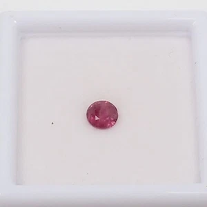 Natural 0.38 carat 4.0 mm Round Deep Red-Pinkish Color Ruby Loose Gemstone, L26 - Picture 1 of 12