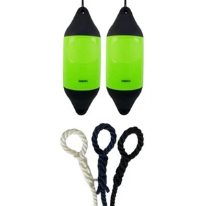 2 x HURRICANE Vortex Bootsfender: Flo Green PM07 - FREE SPLICED END 10MM ROPE - Bild 1 von 2