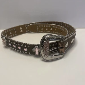 Nocona Girls's Cross Rhinestone Belt N4425644-24 Western Belt , Cowgirl - Picture 1 of 14