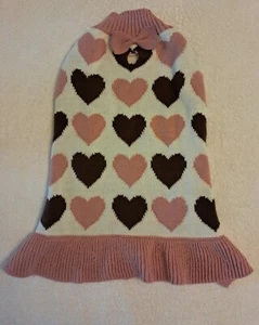 Vibrant Life Hundepullover Größe M Herzen Valentinstag rosa weiß braun - Bild 1 von 6