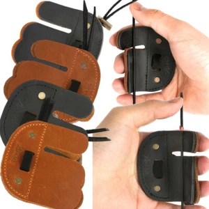 Archery Finger Guard Tab Protector Gear Leather Recurve Bow Hunting Shoot RH LH - Picture 1 of 14