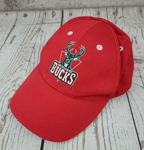 Vintage Milwaukee Bucks Logo Strapback Basketball Hat Cap Red w Bucks Logo - Picture 1 of 8