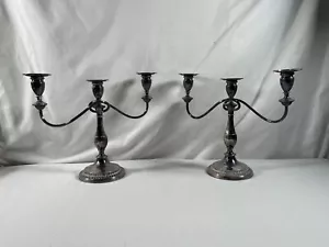 Pair Of VTG Viners of Sheffield Silver Plated Candelabra 3 Arms Candle Holders - Picture 1 of 9