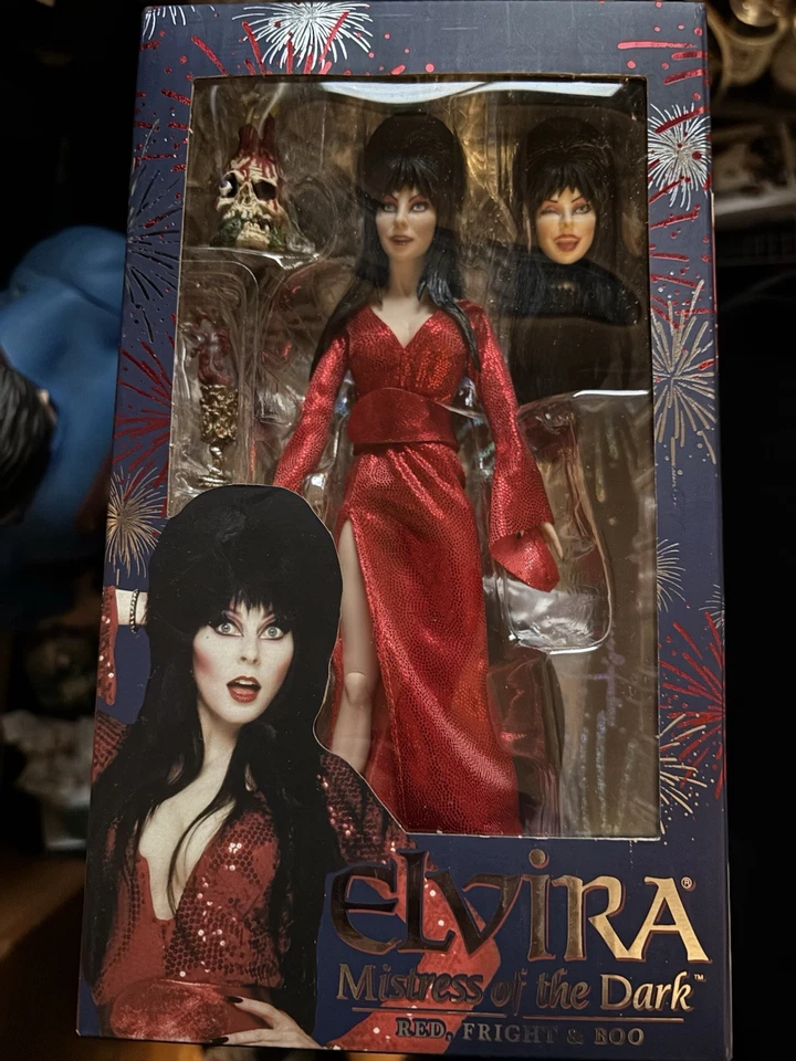 NECA Elvira Red, Fright and Boo sealed 8" clothed action figure Mistress Dark - Image 1 of 1