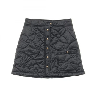 Minifalda acolchada con monograma Louis Vuitton #38 RW 241WW Y27 FQSK07 nailon azul marino Foto 1 de 4