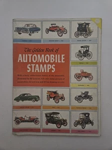 Golden Book of Automobile Stamps Vintage Stamp And Color Book - Picture 1 of 6