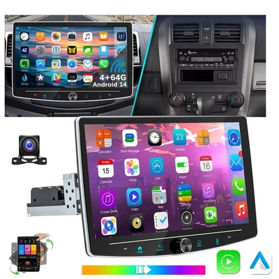 10.1" Autoradio 4+64G Android14 Carplay Kamera 1 DIN GPS 360° Drehbar Bildschirm - Bild 1 von 4