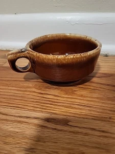 Vintage Hull Pottery USA Brown Drip Soup Chili Bowl With Handle Oven Proof - Picture 1 of 5