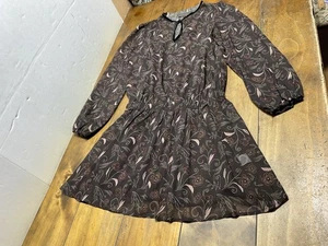 DOUBLE D RANCH Floral Brown Sheer Cottage Core Size Medium Boho - Picture 1 of 10