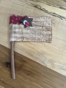 Primitive handmade tea stain flag - Photo 1 sur 4
