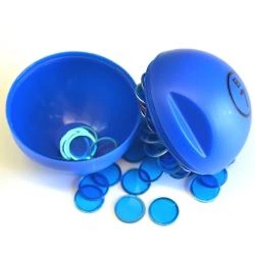 Blue Bingo Ball Magnet With 100 Magnetic Chips - Image 1 of 1