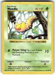 Pokemon Base Set Shadowless Weedle 69/102 - Imagen 1 de 2