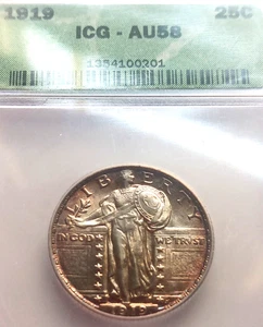 1919 STANDING LIBERTY QUARTER OUTSTANDING - Picture 1 of 9