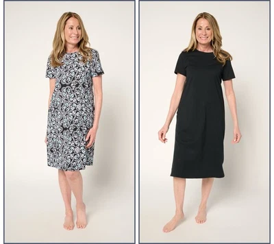 Ropa de dormir para mujer Stan Herman talla grande 2X Riviera floral 100 % negra A679656 Foto 1 de 4