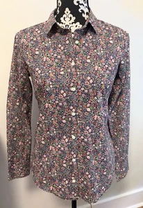 Blusa para mujer J.CREW Liberty talla pequeña multi floral manga larga botón delantero - Imagen 1 de 5