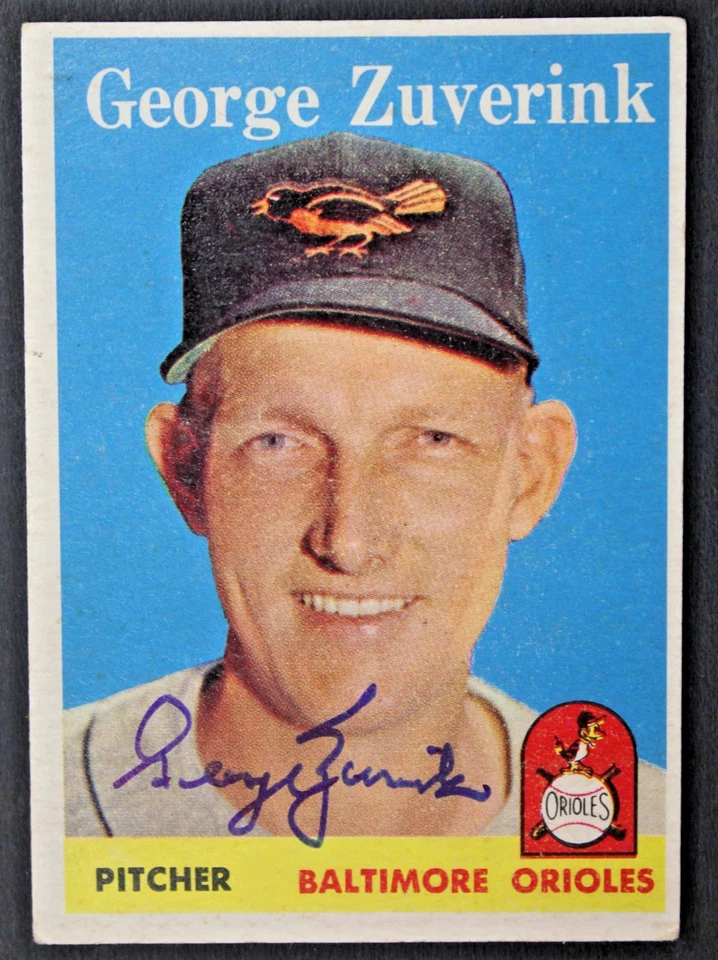 George Zuverink (d.2014) Orioles Autographed 1958 Topps #6 Signed Vintage Card - Image 1 of 3