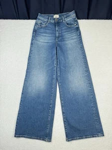 DL1961 Jeans Women 27 Fits 28x31.5 Blue Denim Hepburn Wide Leg High Rise Stretch - Picture 1 of 14