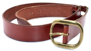 Fossil Genuine Leather Brown Belt Brass Buckle Dark Academia Vintage Aesthetic - Picture 1 of 6