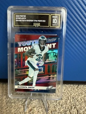 2022 Prestige Youth Movement Red Parallel  DeVonta Smith /449 #YM-3 GMA 10 - Image 1 of 2