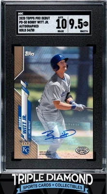2020 Topps Pro Debut Bobby Witt Jr. Prospect Auto Gold #34/50 SGC 9.5 BNA247 - Image 1 of 2