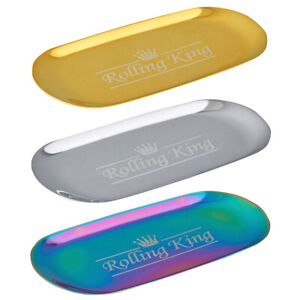 Rolling King Stainless Steel Rolling Tray - Large, Small - Gold, Silver, Rainbow