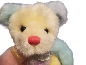 Sorbet Teddy First and Main Pastel Rainbow Colors Lace Feet Paws Pink Nose Bear - Picture 1 of 12