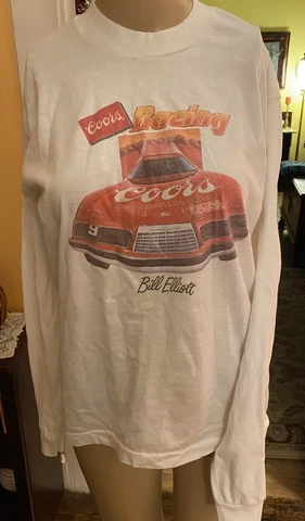 Vintage 1980s Coors Racing Long Sleeve T Shirt Bill Elliott Women / Men Cover