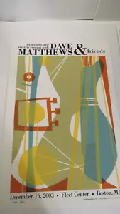 Poster concerto firmato nuovo con etichette Dave Matthews Fleet Center Boston 12/16/2003 #40/400 - Foto 1 di 6