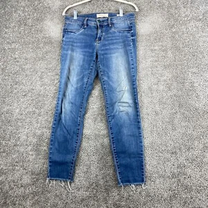 Pacsun Ankle Jegging Jeans Women's Size 25 Blue Low Rise 5-Pocket Raw Hem Faded - Picture 1 of 12