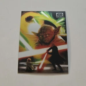 Topps 2021 cromado Star Wars Galaxy Base #86 duelo con Dooku Yoda - Imagen 1 de 2