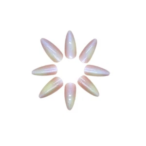 Press On Nails Reusable Almond Long holo Nail Tips Nails Glue 5 Accessories - Picture 1 of 7