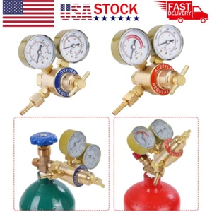 Oxygen Acetylene Gas Regulator Welding Cutting Torch Dual Gauge CGA540 CGA200 - Picture 1 of 18