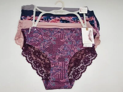 Paquete de 5 bragas hipster de encaje gris beige estampado JESSICA SIMPSON M L XL Foto 1 de 3