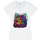 If You&#39;re Nice I Might Let You Live With Me Women&#39;s V-Neck T-shirt Cat Tee