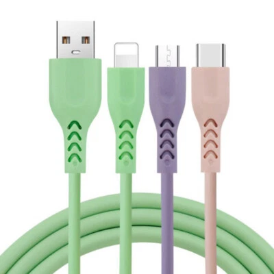3 in 1 Fast Charging Cable Cell Phone Charger Cord For iPhone Type C Micro USB// - Image 1 of 4