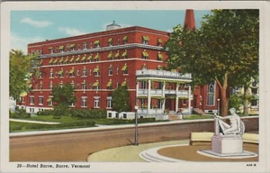 c1930s Hotel Barre Barre Vermont statue Curteich postcard B482 - Picture 1 of 2