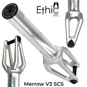 Ethic DTC Merrow V3 Stunt-Scooter Roller CNC Light Gabel SCS 187g Raw Silber