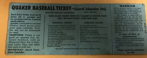 1955 Sandy Koufax 1st Win/Roberto Clemente 1st HR Quaker Ticket Pass Dodgers ⚾️ - Picture 1 of 6