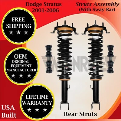 Puntales traseros Monroe OEM con barra estabilizadora para Dodge Stratus 2001-2006 garantía de por vida Foto 1 de 4