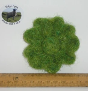Hand made Lime Green Tweed Felted Wool Flower Brooch Corsage Mother's Day Gift - Picture 1 of 5
